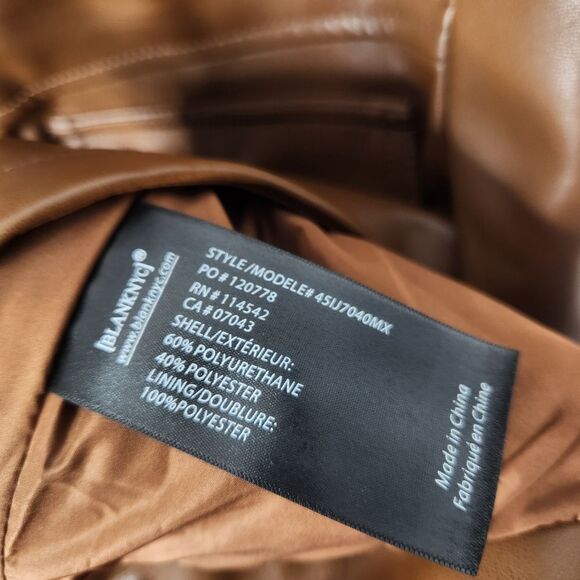 NEW Blank NYC Mens Full Zip 4 Pocket Faux Leather Bomber Jacket Size Small - Picture 7 of 7